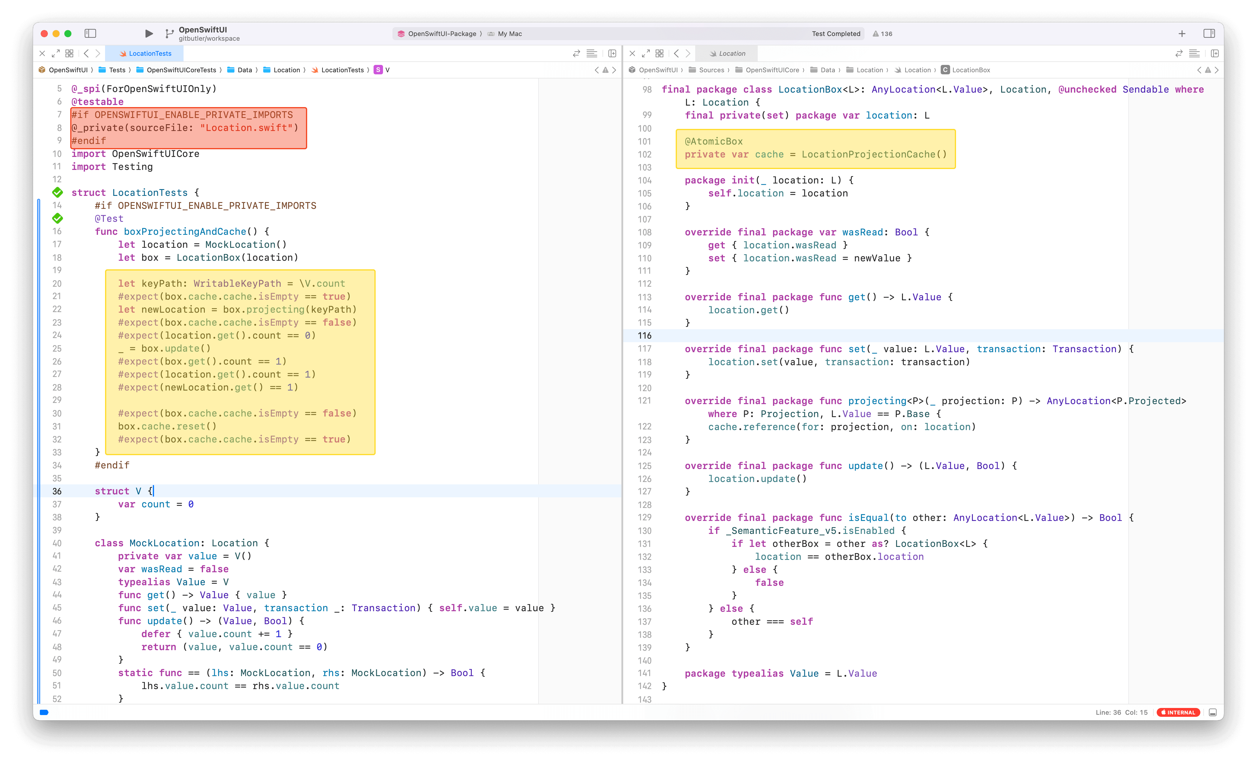 Using @_private(sourceFile:) in OpenSwiftUI tests